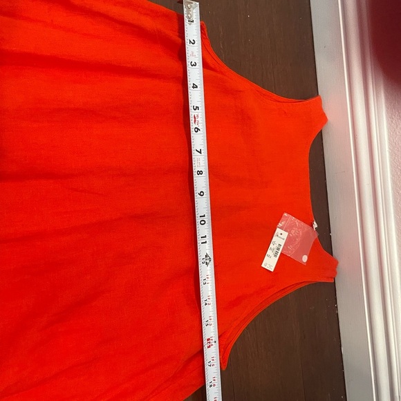 nwt madewell mini shift Sleeveless Red Dress linen bright flame small - Picture 12 of 13